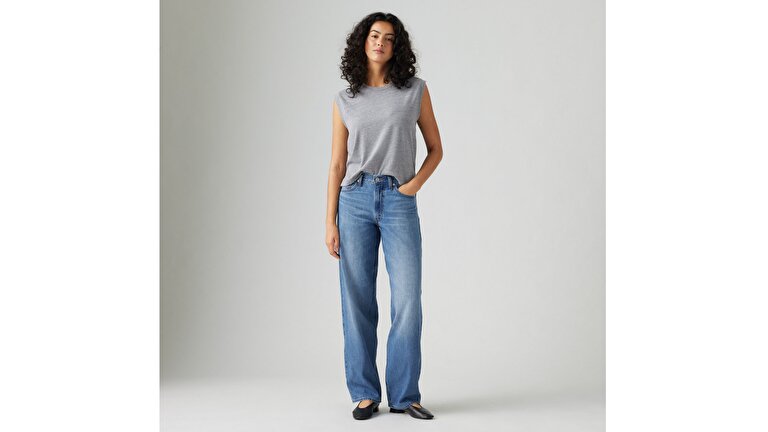 Baggy Dad Kadın Jean Pantolon - Heavy Check