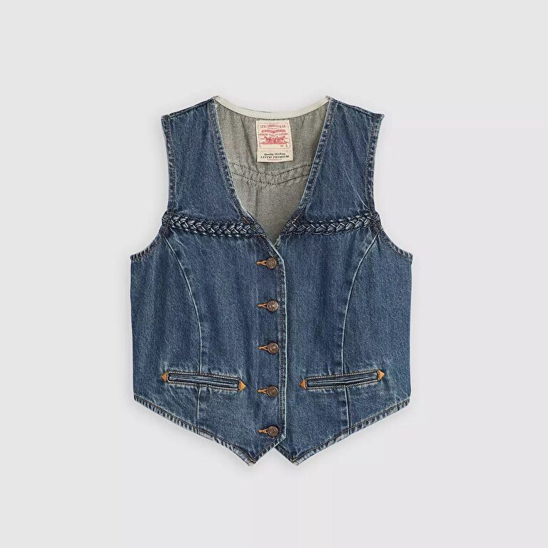 Braided Denim Yelek