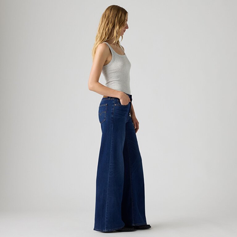 728™ High Rise Wide Leg Kadın Jean Pantolon - Blue Dark
