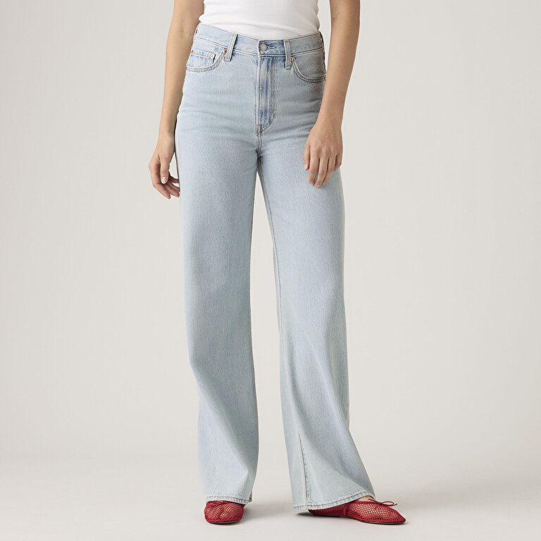 Ribcage Wide Leg Kadın Jean Pantolon - Course Stone