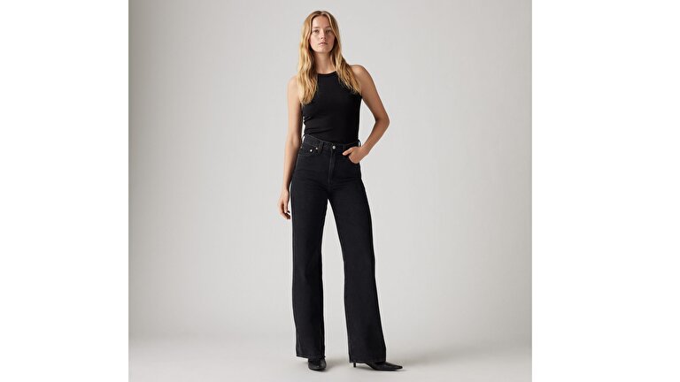 Ribcage Wide Leg Kadın Jean Pantolon - Rosie Posie