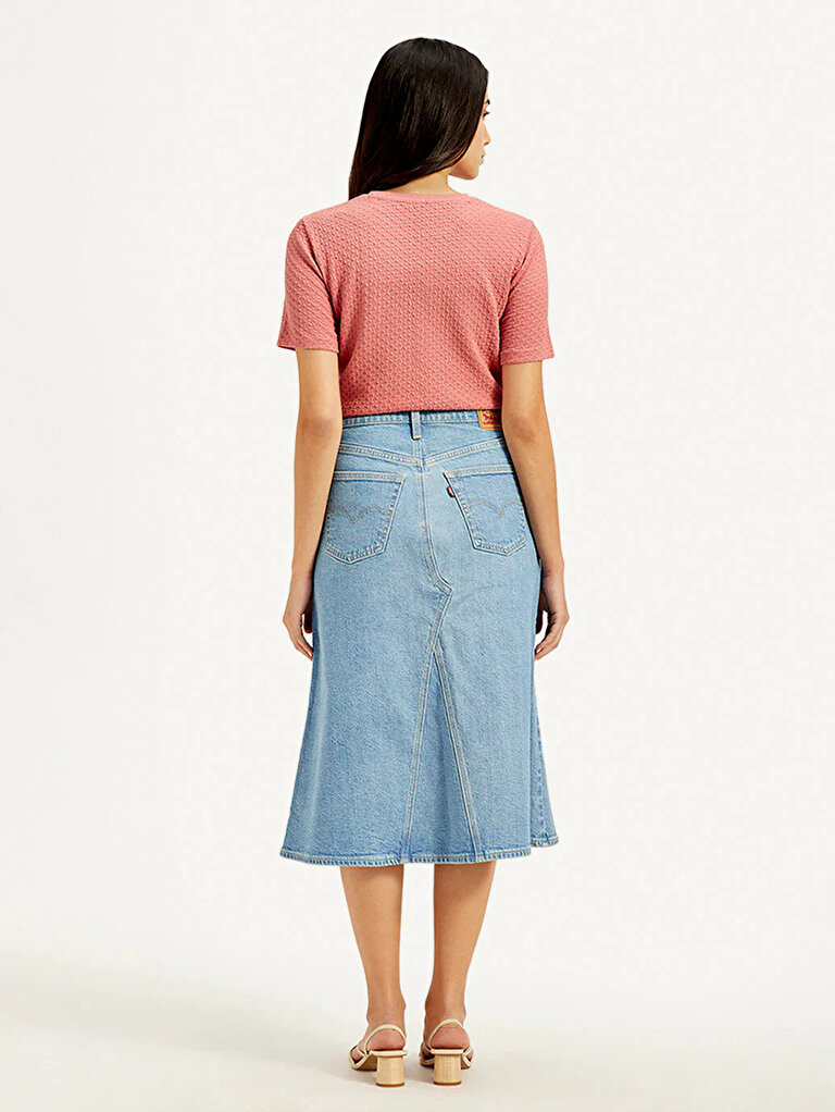 High Rise A-Line Denim Etek