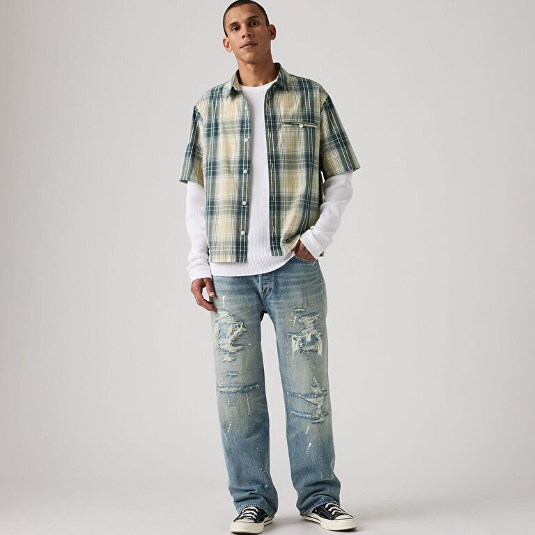 501® Loose Erkek Jean Pantolon - Larkspur Painter Destructed