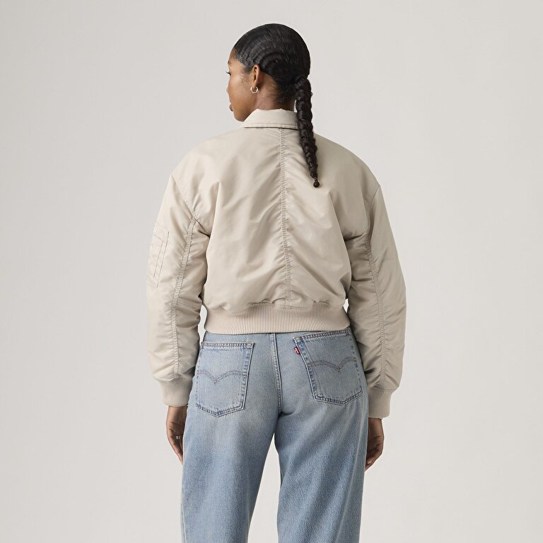 Bowie Cropped Bomber Ceket Mont