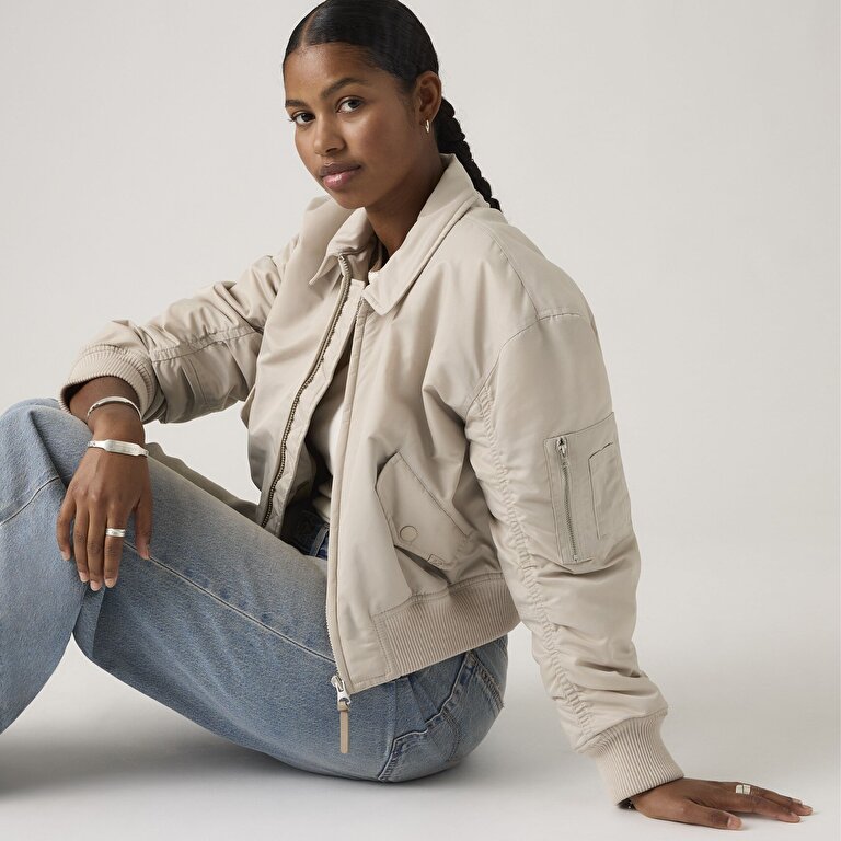 Bowie Cropped Bomber Ceket Mont