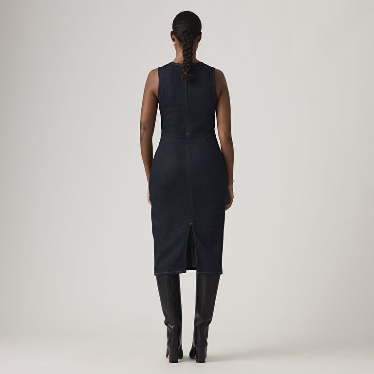 Column Denim Elbise