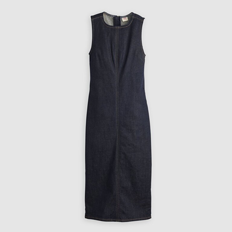 Column Denim Elbise