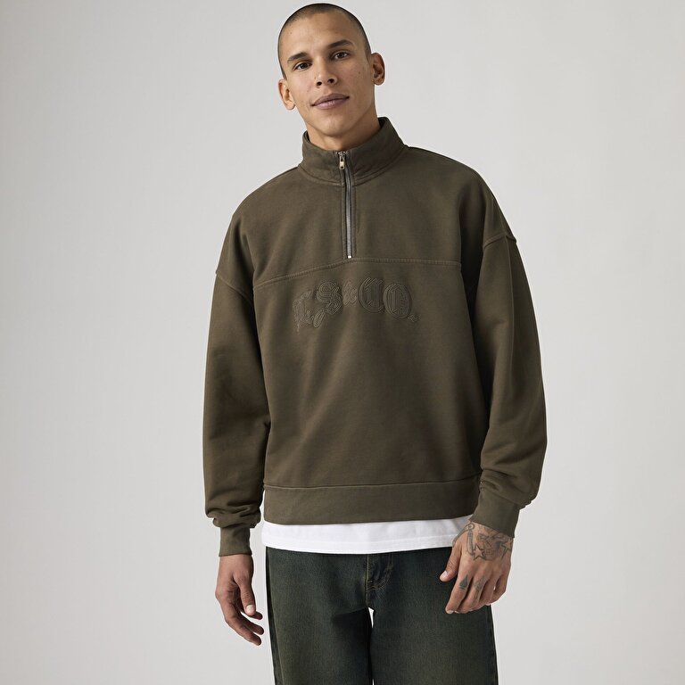 Boxy Quarter Zip Sweatshirt