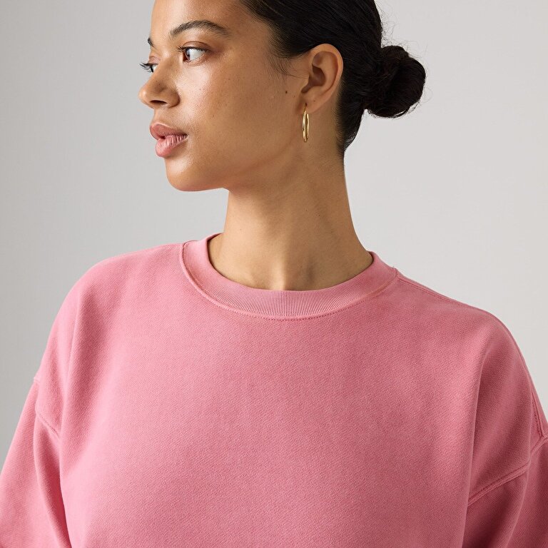Vintage Boxy Bisiklet Yaka Sweatshirt