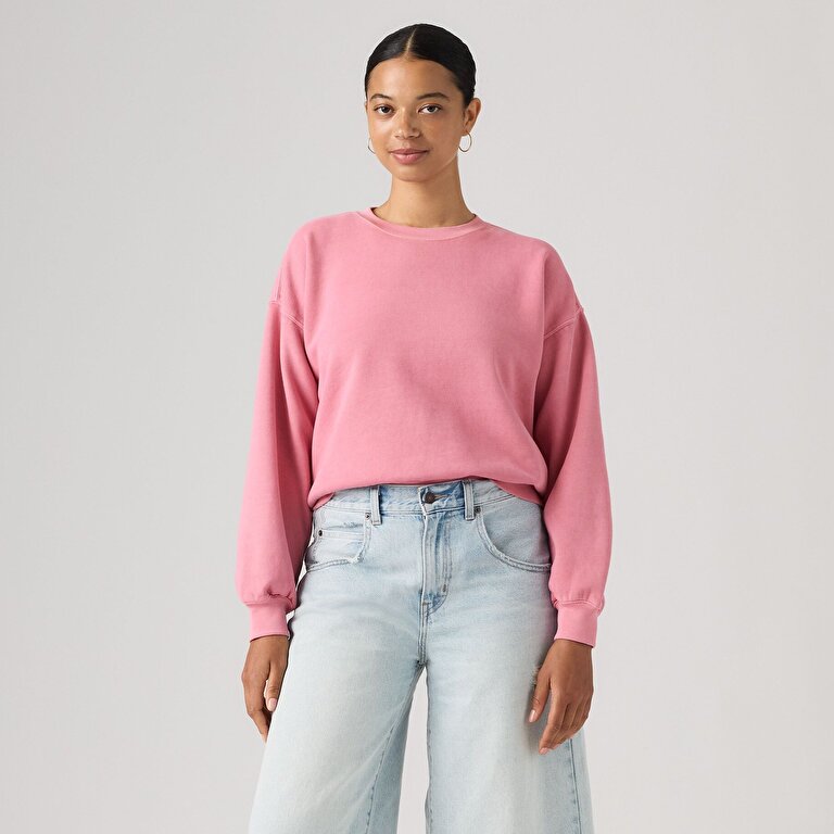 Vintage Boxy Bisiklet Yaka Sweatshirt