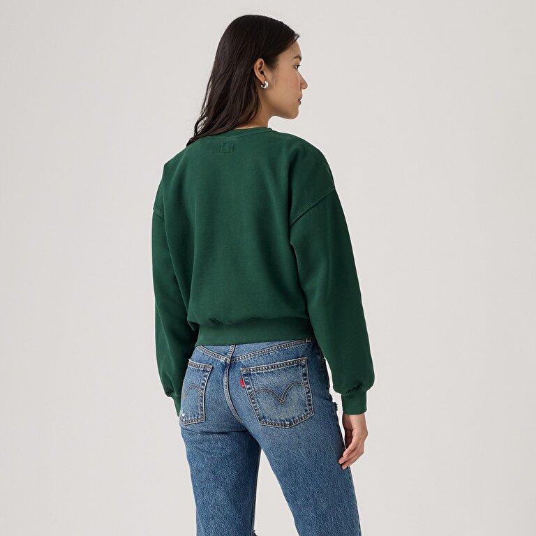 Vintage Boxy Bisiklet Yaka Sweatshirt