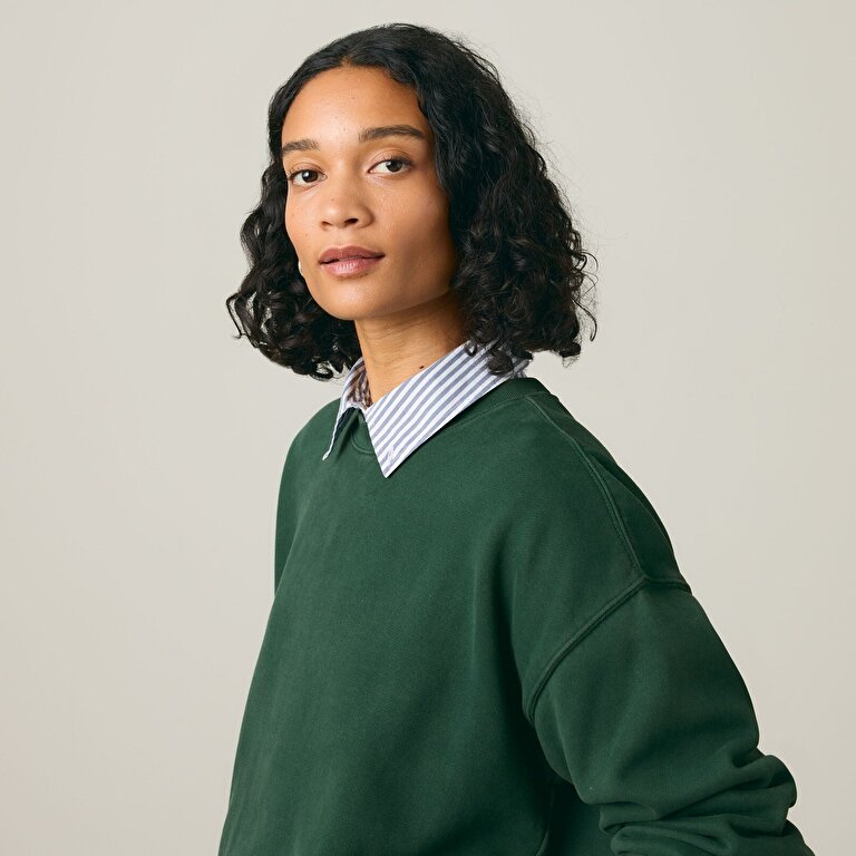 Vintage Boxy Bisiklet Yaka Sweatshirt