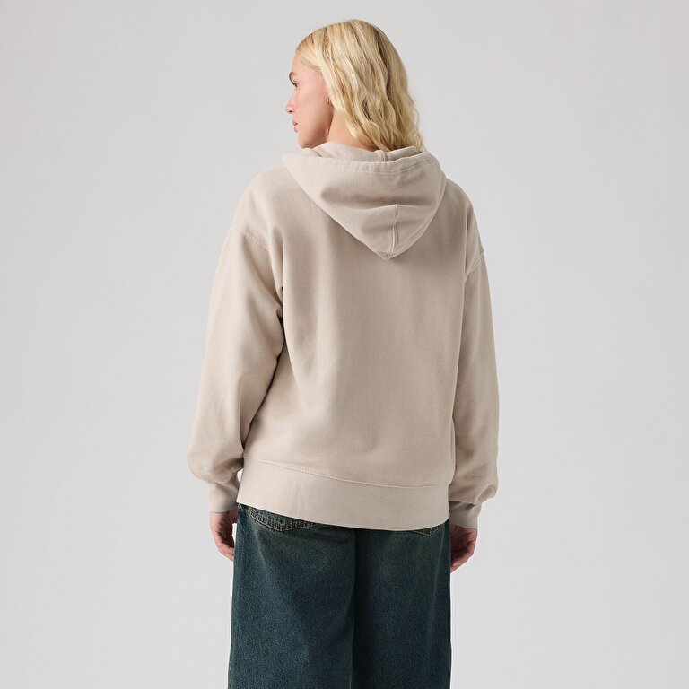Vintage Relaxed Fermuarlı Hoodie