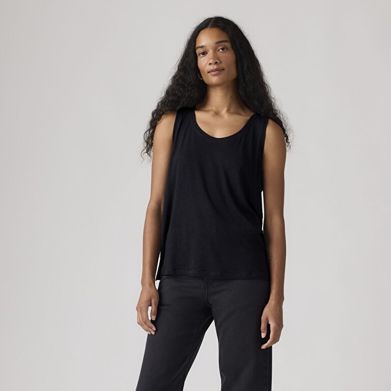 Lori Scoop Keten Karışımlı Tank Top