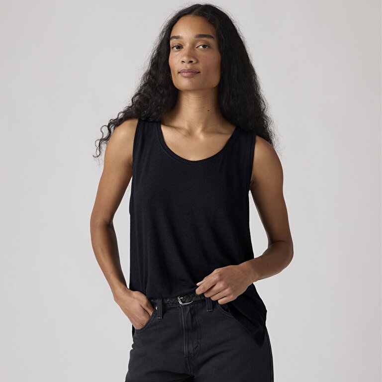 Lori Scoop Keten Karışımlı Tank Top