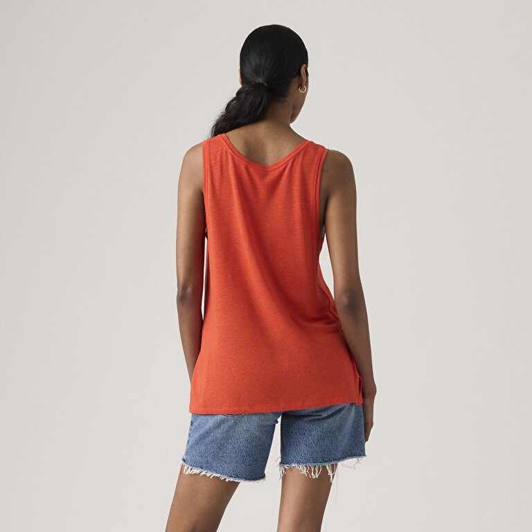 Lori Scoop Keten Karışımlı Tank Top