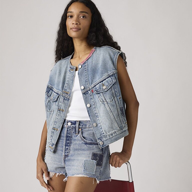 COLLARLESS SHRUNKEN 90S VEST MELODY'S MU 127068 | Levi's TR