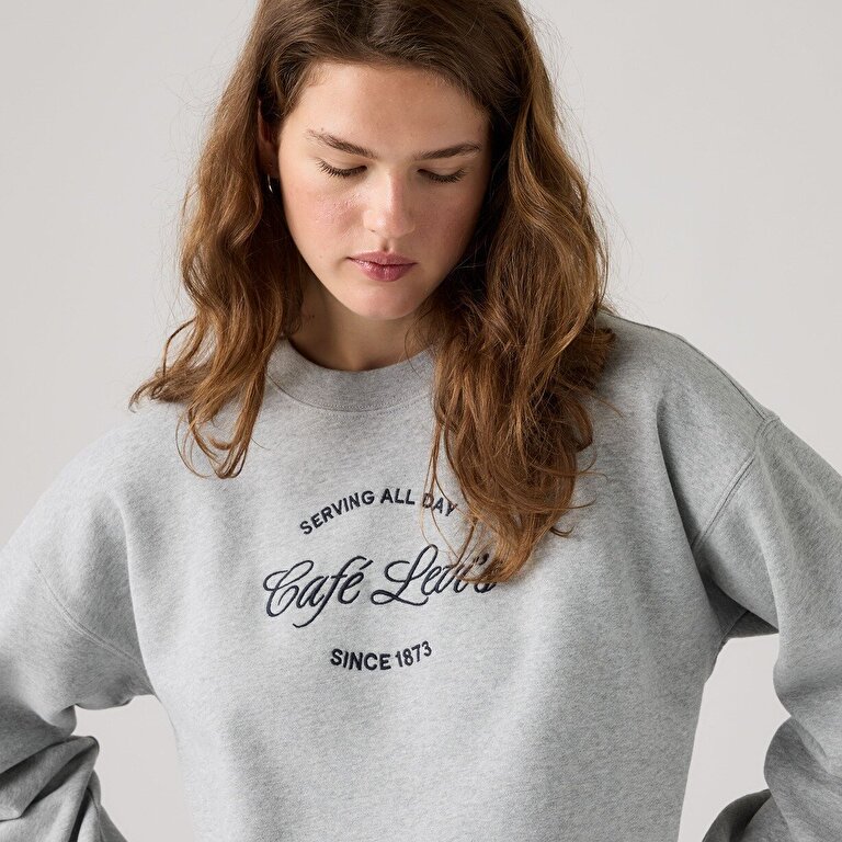 Graphic Vintage Boxy Bisiklet Yaka Sweatshirt