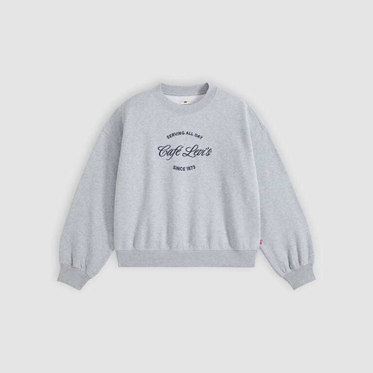 Graphic Vintage Boxy Bisiklet Yaka Sweatshirt