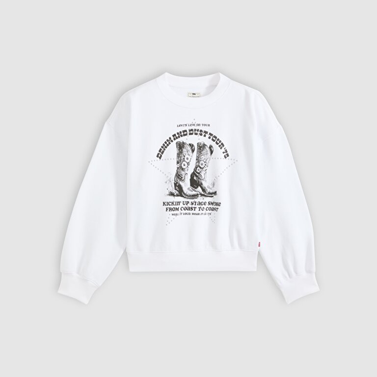 Graphic Vintage Boxy Bisiklet Yaka Sweatshirt