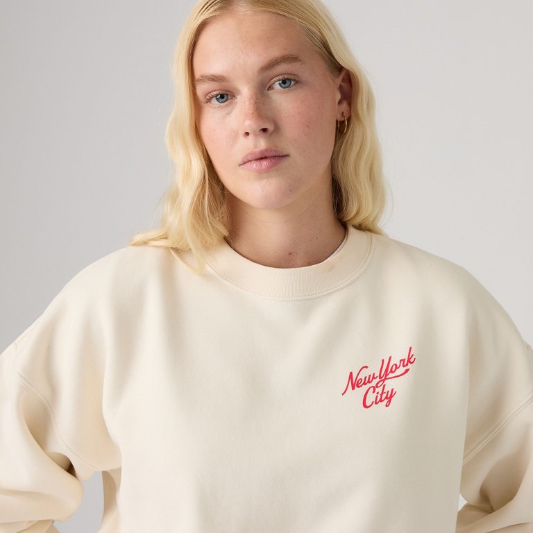 Graphic Vintage Boxy Bisiklet Yaka Sweatshirt
