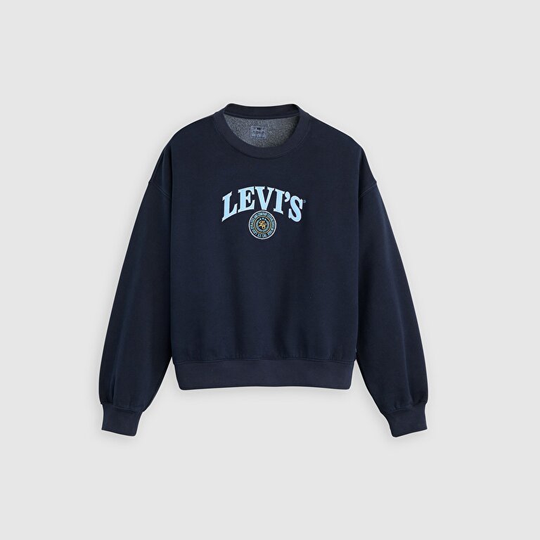 Graphic Vintage Boxy Bisiklet Yaka Sweatshirt