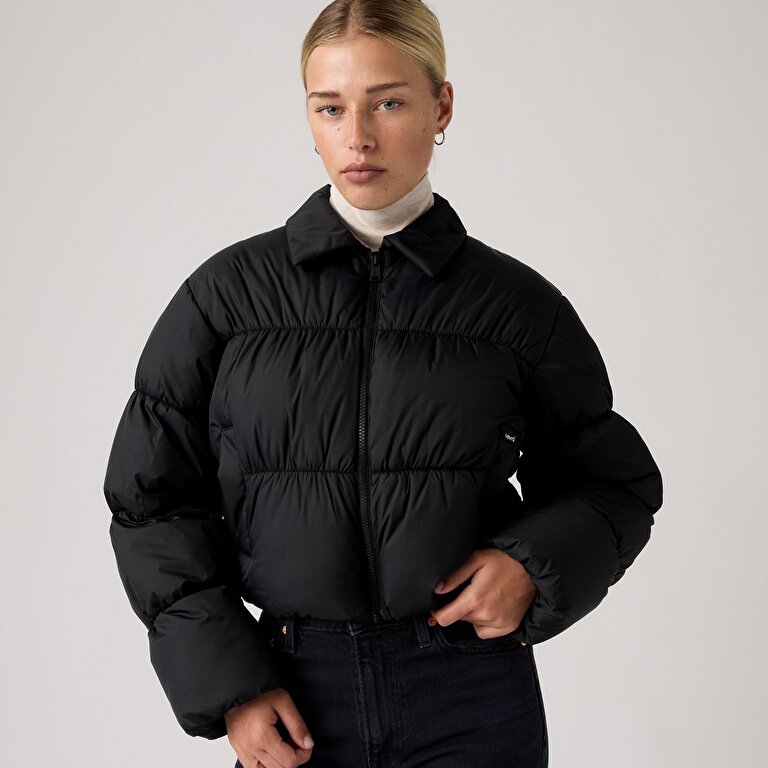 Presley Cropped Collared Puffer Mont