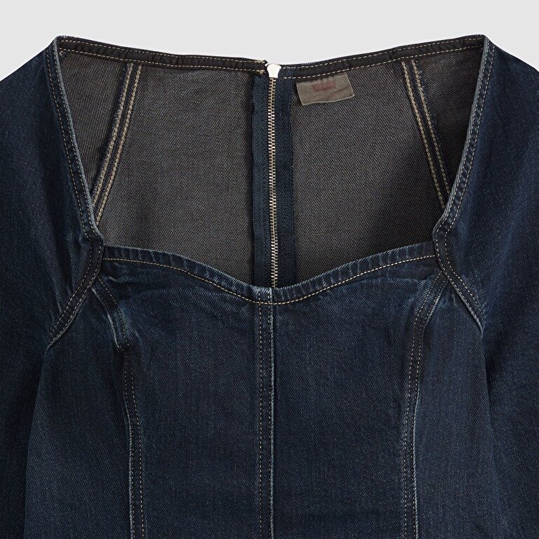 '80s Cocktail Denim Elbise
