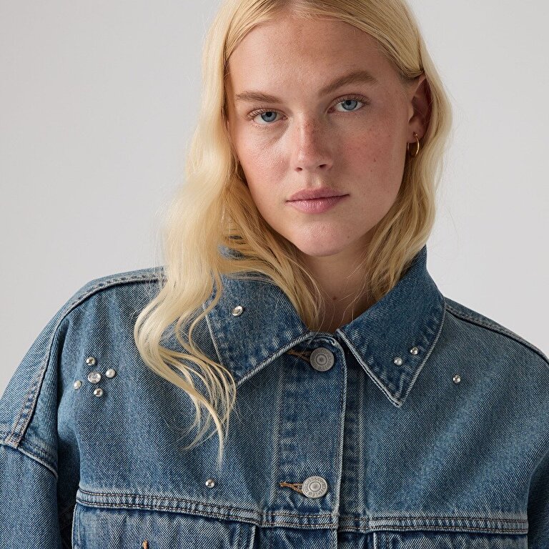 Loose Crop Trucker Ceket