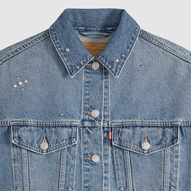Loose Crop Trucker Ceket