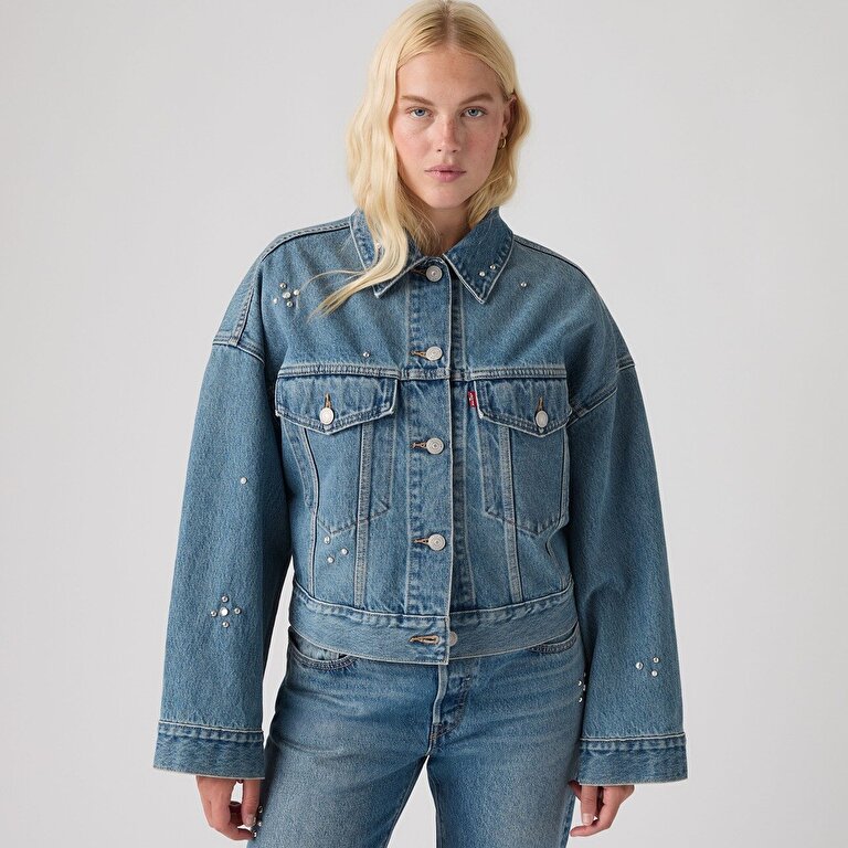 Loose Crop Trucker Ceket