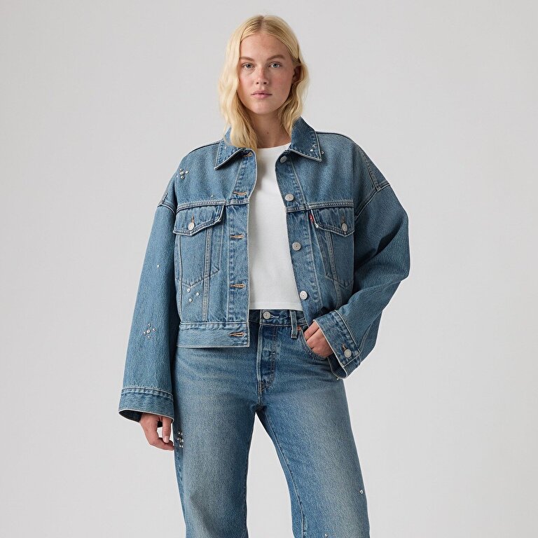 Loose Crop Trucker Ceket
