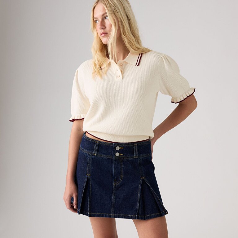 Inverted Pleat Mini Etek