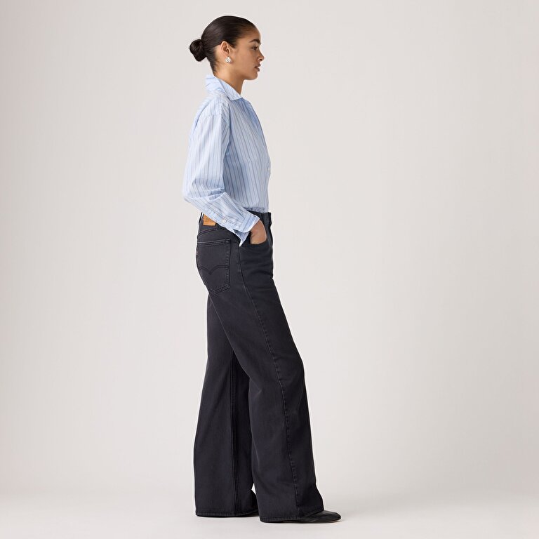 Loose Boot Kadın Jean Pantolon - Chipped Black Oyster