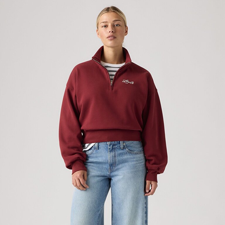 Graphic Vintage '80s Çeyrek Fermuarlı Sweatshirt