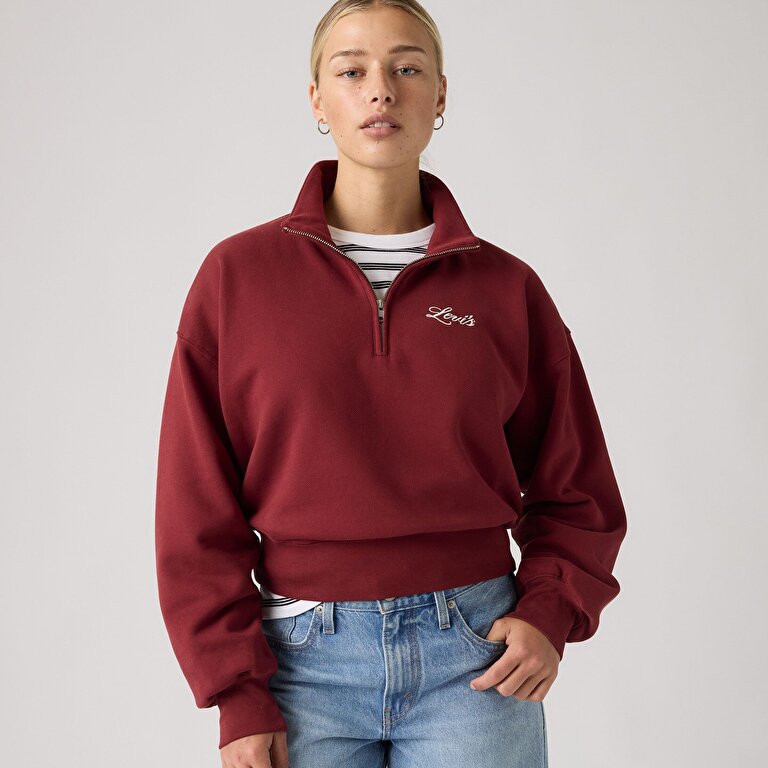 Graphic Vintage '80s Çeyrek Fermuarlı Sweatshirt
