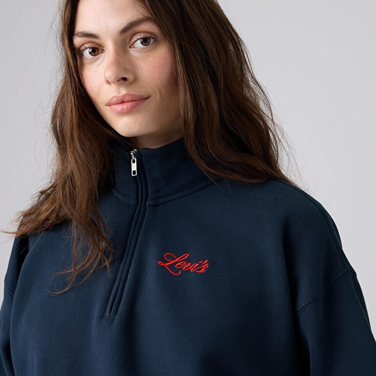 Graphic Vintage '80s Çeyrek Fermuarlı Sweatshirt