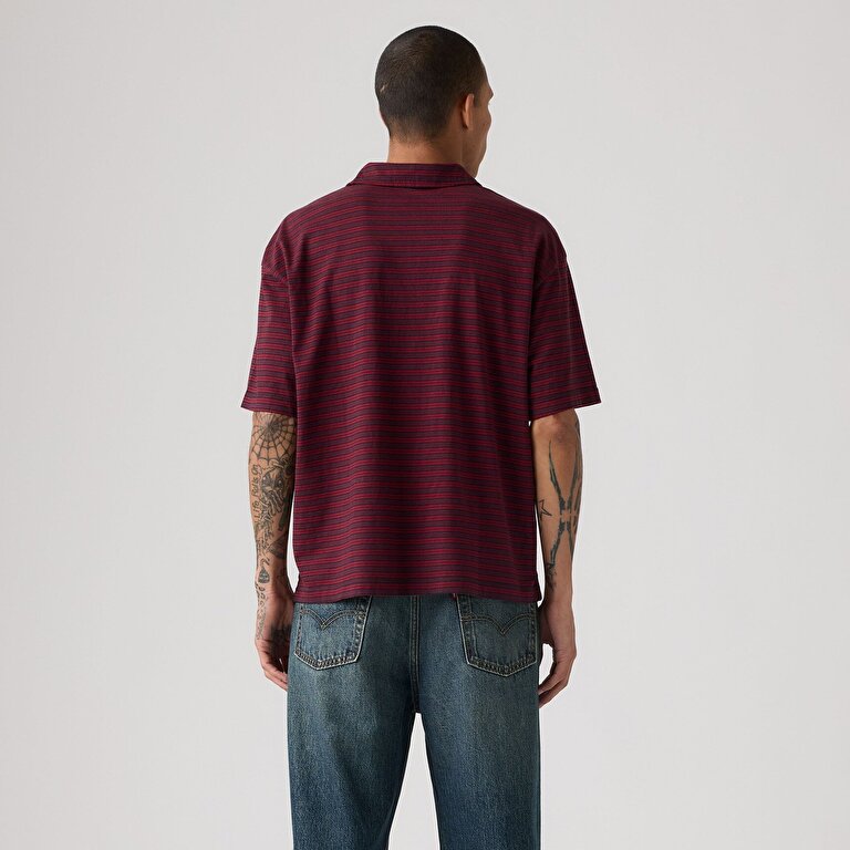 Finn Boxy Pocket Bordo Polo Tişört