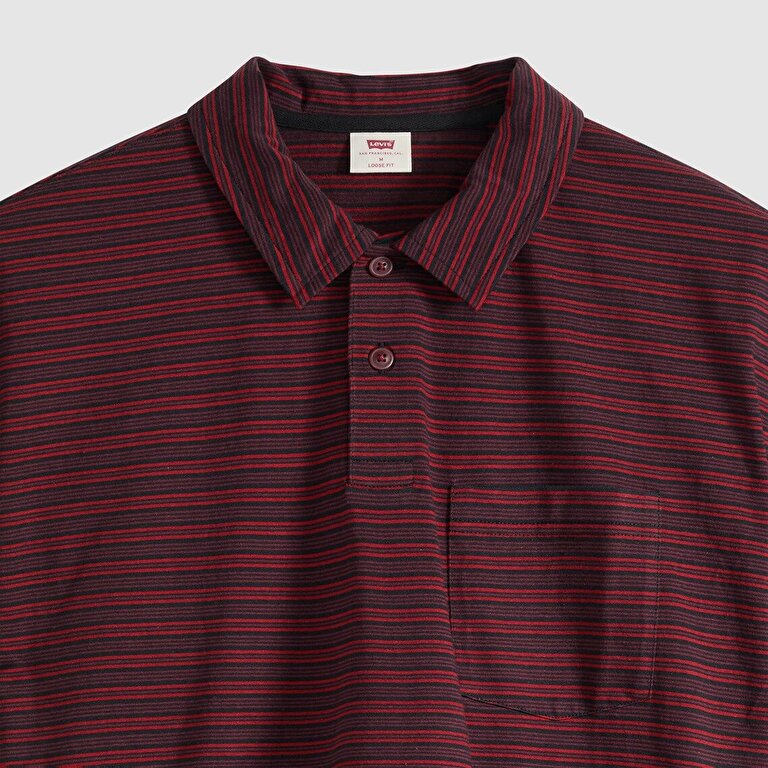 Finn Boxy Pocket Bordo Polo Tişört