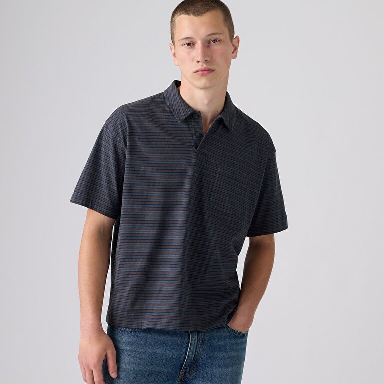 Finn Boxy Pocket Lacivert Polo Tişört