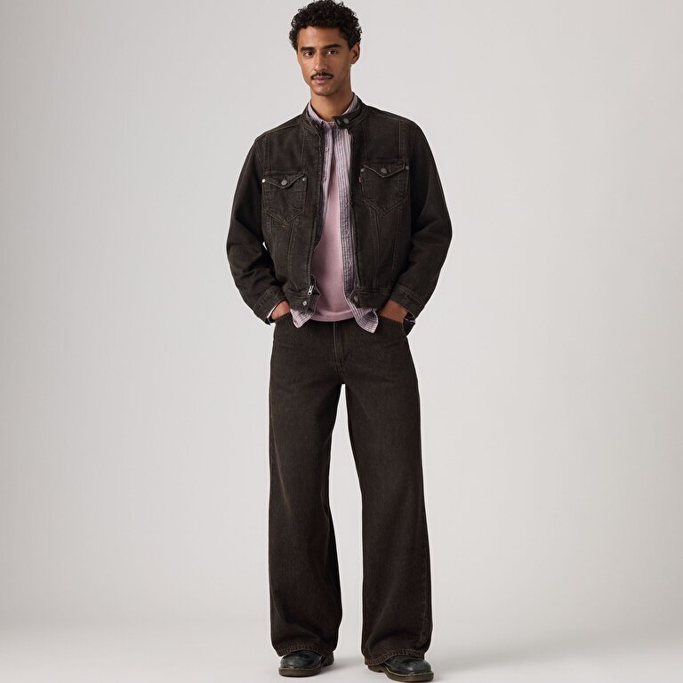Twisted Baggy Wide Leg Erkek Jean Pantolon - Midnight Twist