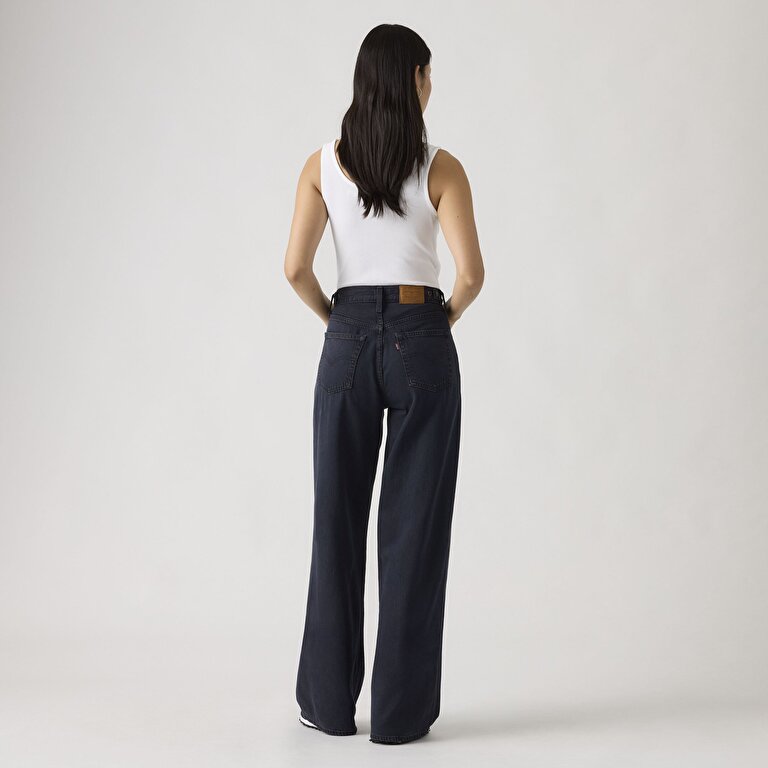Cinch Wide Leg Lightweight Kadın Jean Pantolon - Dark Humor