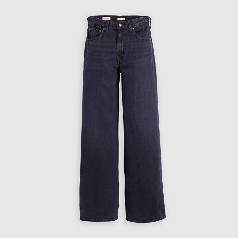 Cinch Wide Leg Lightweight Kadın Jean Pantolon - Dark Humor