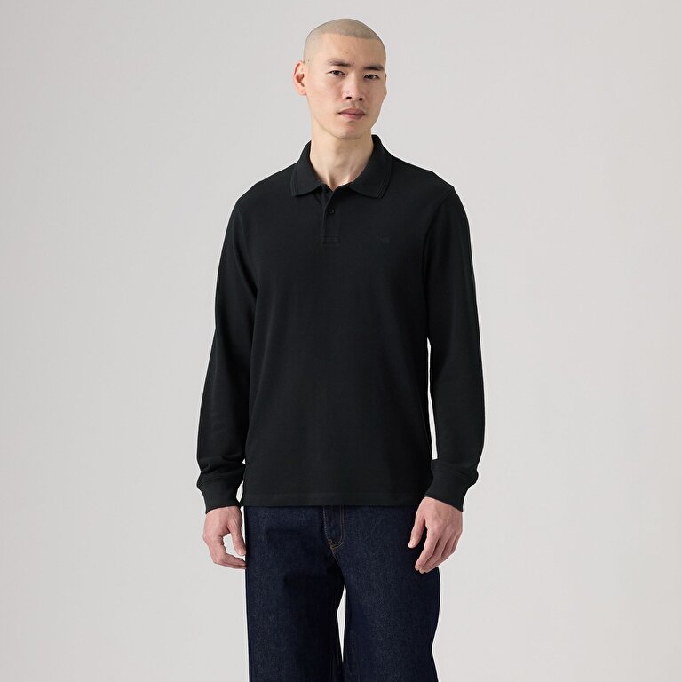 Original Uzun Kollu Siyah Polo Tişört