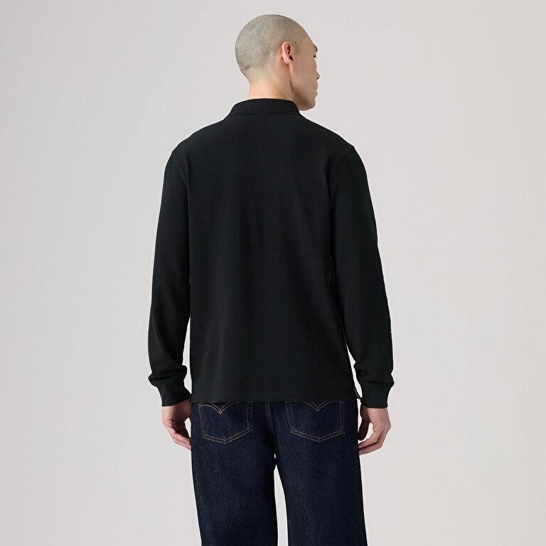 Original Uzun Kollu Siyah Polo Tişört