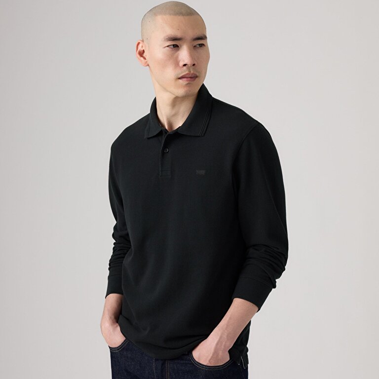 Original Uzun Kollu Siyah Polo Tişört