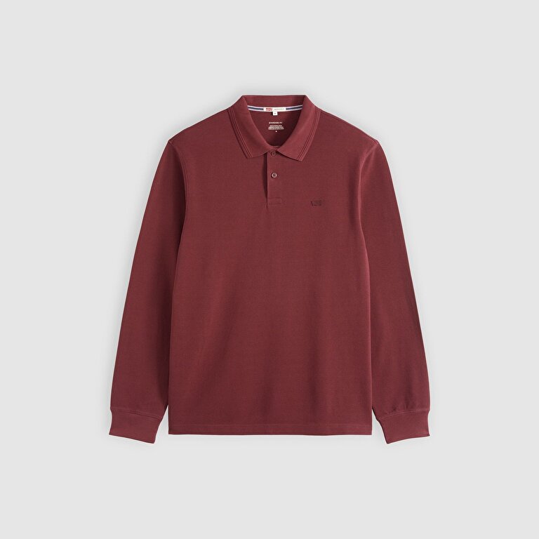 Original Uzun Kollu Bordo Polo Tişört