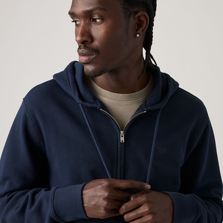 Original Housemark Fermuarlı Lacivert Hoodie