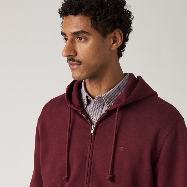Original Housemark Fermuarlı Bordo Hoodie