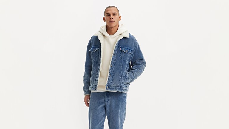 Relaxed Fit Kadife Trucker Ceket